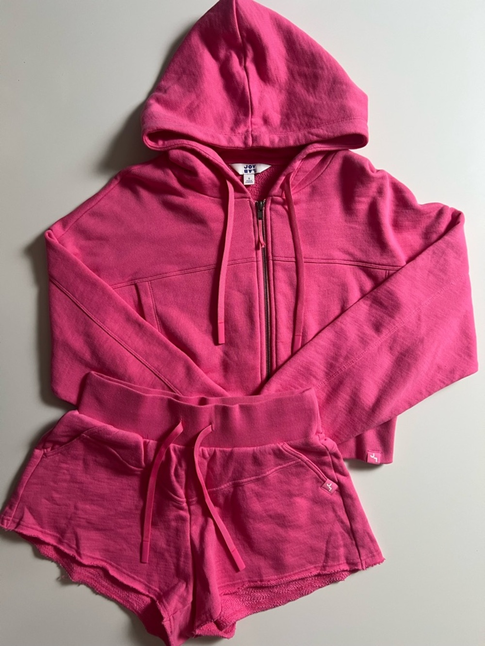 JoyLab Matching Set Hoodie And Shorts, Pink, Size S